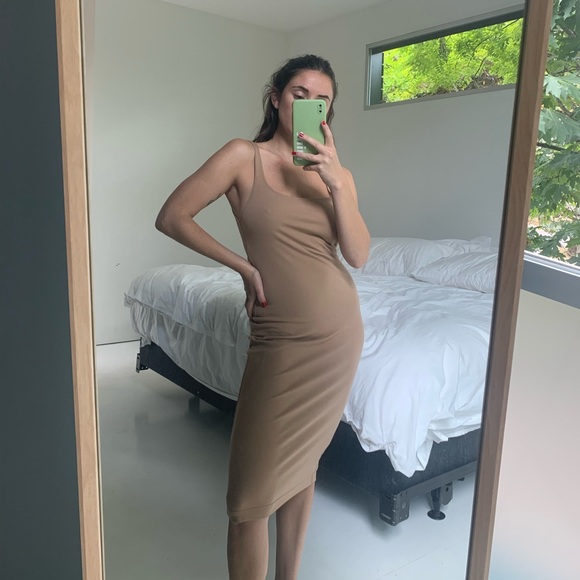 Zara Dresses & Skirts - ZARA - nude bodycon midi dress